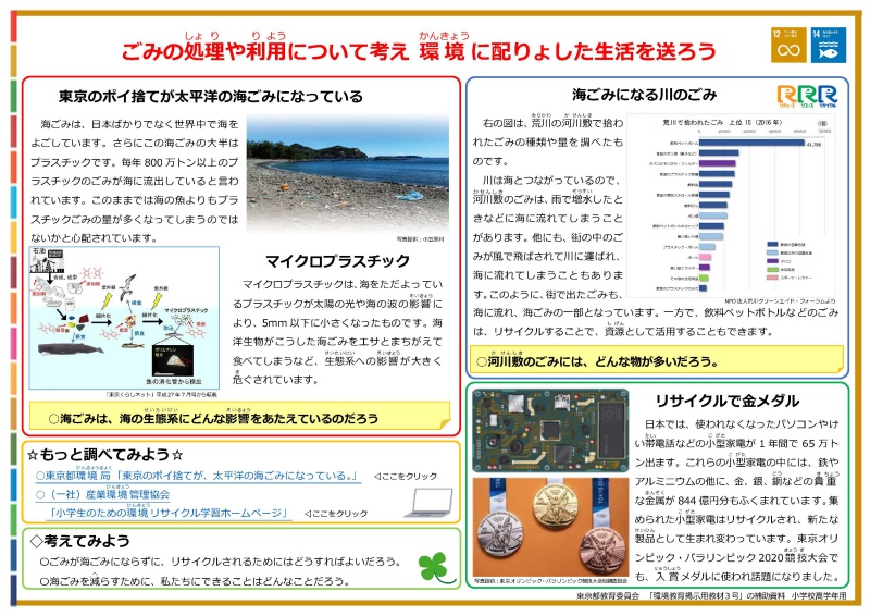 ごみの処理や利用について考え環境に配りょした生活を送ろう